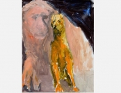 Šuo ir Liūtas_Dog and Lion 80x60, oil, canvas, 2016