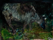 Apie karvę_About a Cow,75x105, oil, canvas, 2016