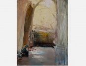 Bažnyčioje_In the Church,100x70, oil,canvas,2015