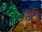 Batumio bulvaras_Batumi Boulevard, 60x80,oil, paper, 2016