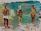 Trys kaukaziečiai_Three Caucasians, 60x80, paper, oil, 2016
